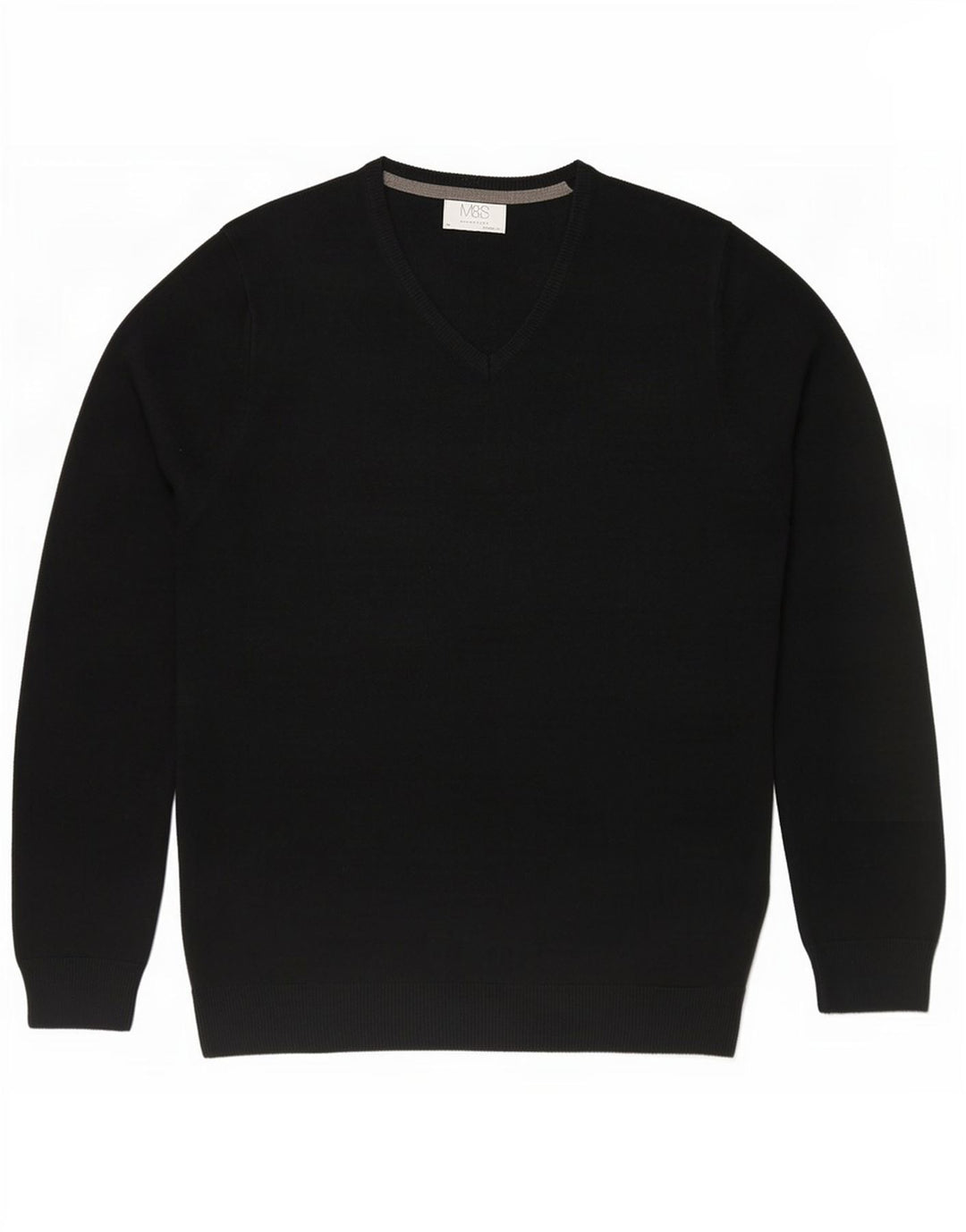 Marks & Spencer Herre Regular Fit V-hals sweater Medium Sort Akryl