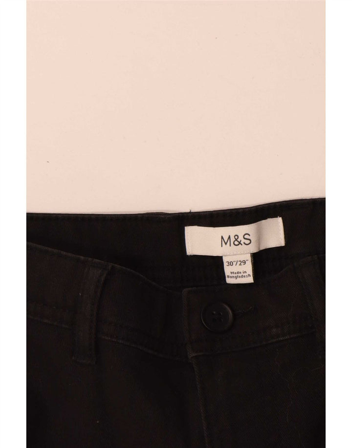 Marks & Spencer Herre Cargo Bukser W30 L290 Sort Bomuld