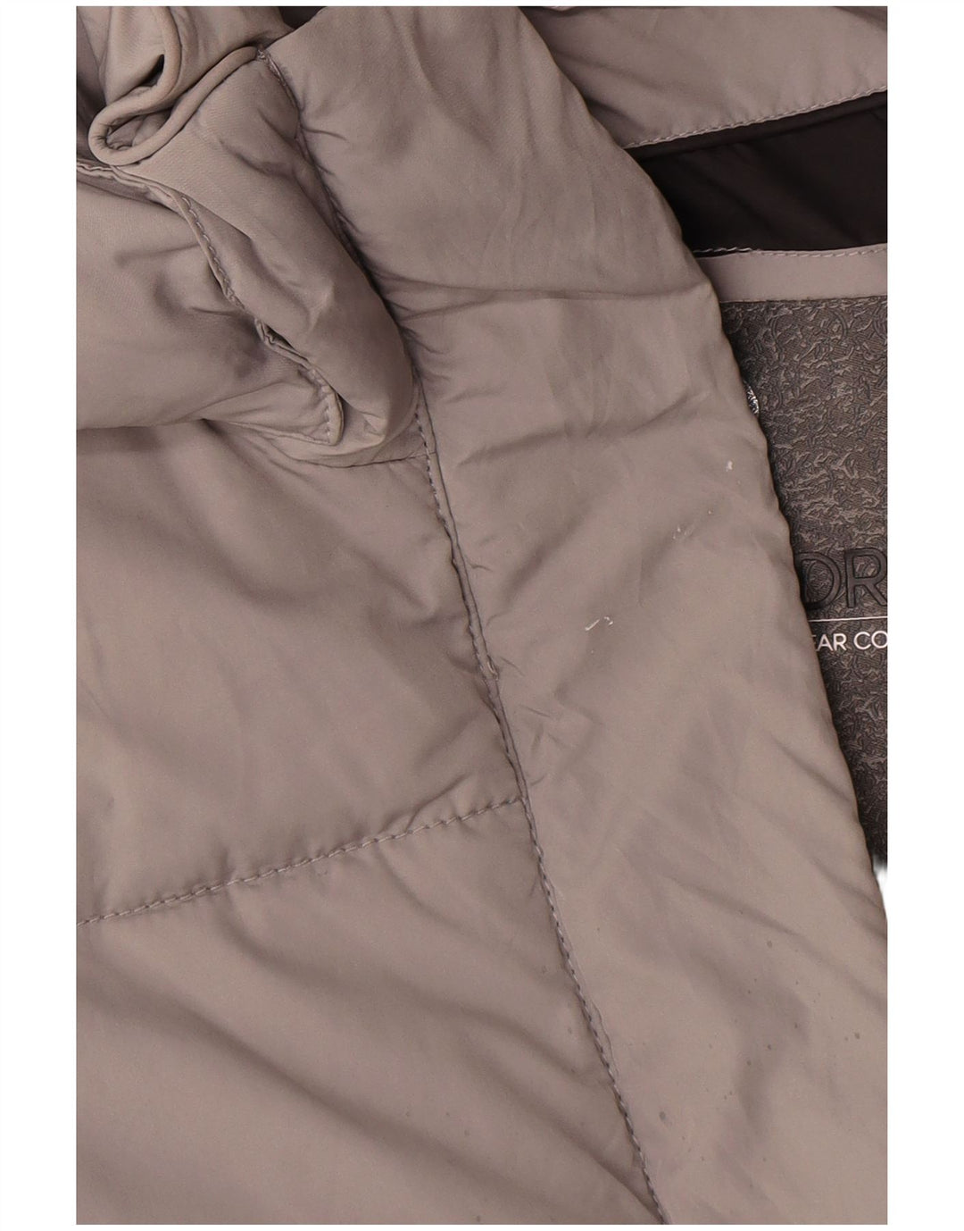 Superdry Dame Oversized grafisk hættepolstret frakke UK 10 Small Grey