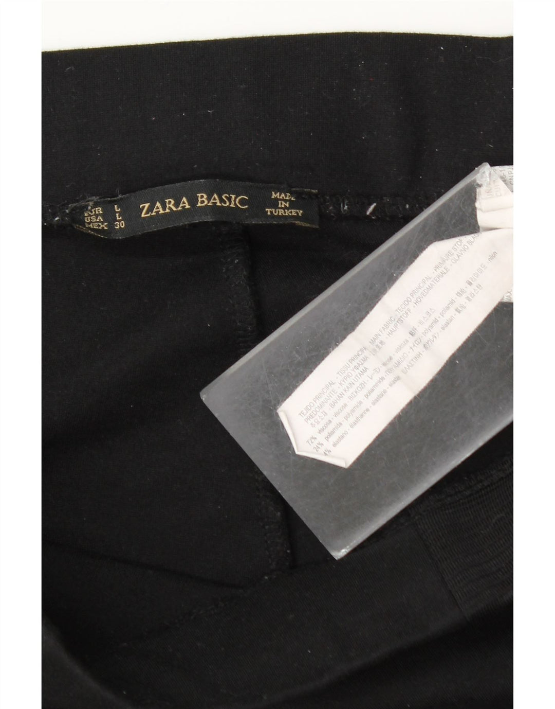 Zara Womens Leggings UK 14 Large Black Viscose