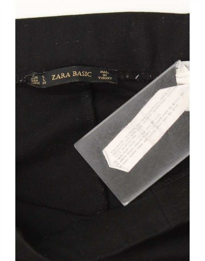 Zara Womens Leggings UK 14 Large Black Viscose