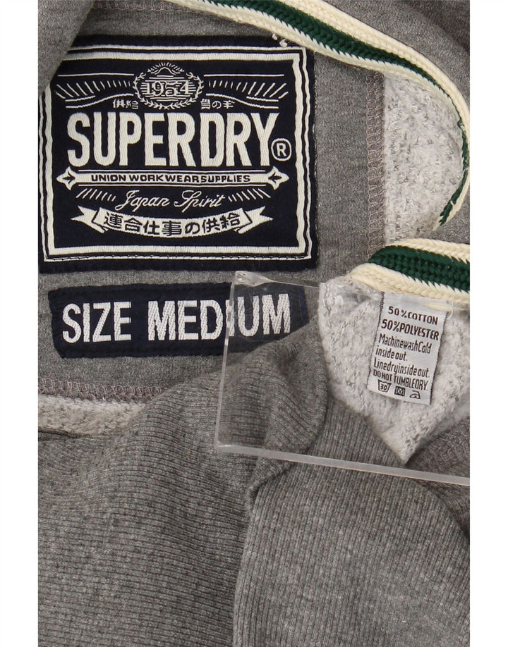 Superdry Træningsdragt med hætte til kvinder, topjakke UK 14 mellemgrå bomuld