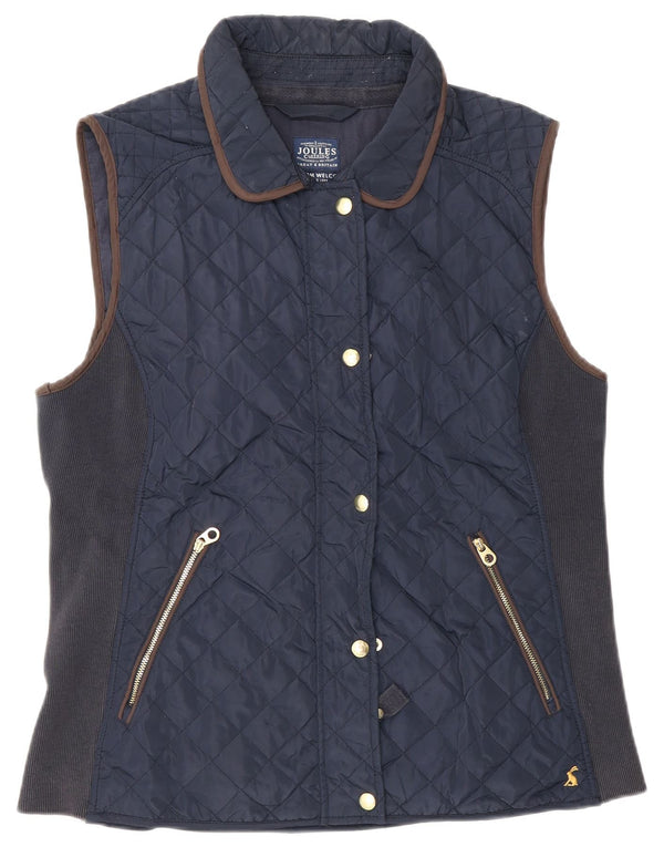 Joules Dame Quilted Gilet UK 16 Large Navy Blue Polyester