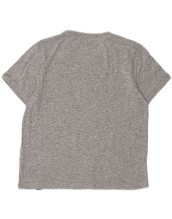 SUPERDRY Dame Heritage Grafisk T-Shirt Top UK 6 XS Grå