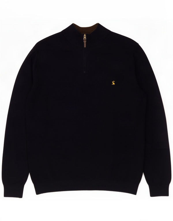 Joules sweater med lynlås til mænd XL marineblå bomuld