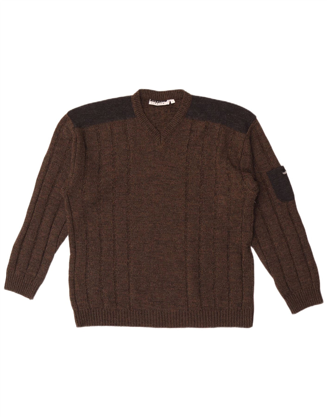 Angelo Litrico Herre V-hals sweater Stor brun akryl