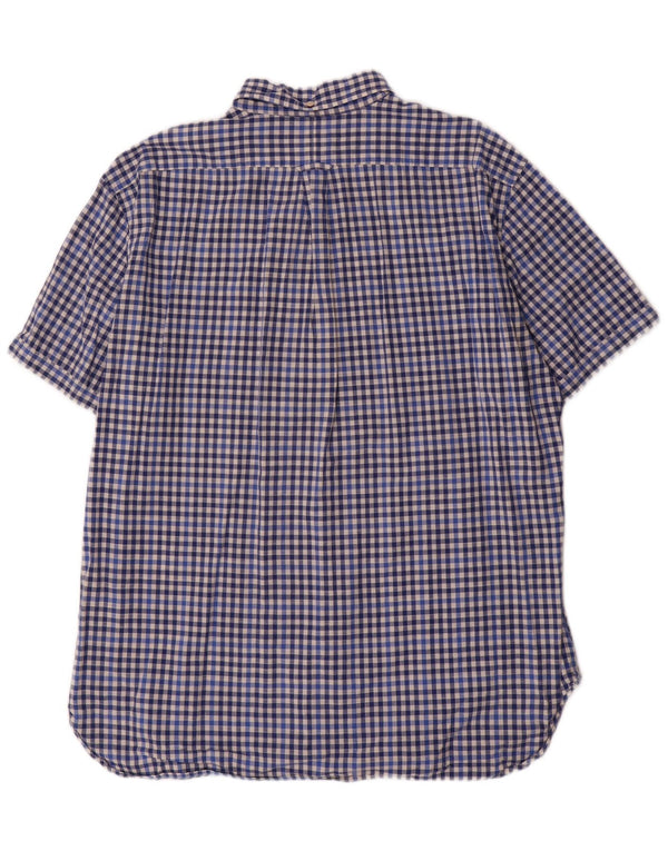 Gant Kortærmet Herreskjorte med normal pasform XL Blå Gingham Bomuld