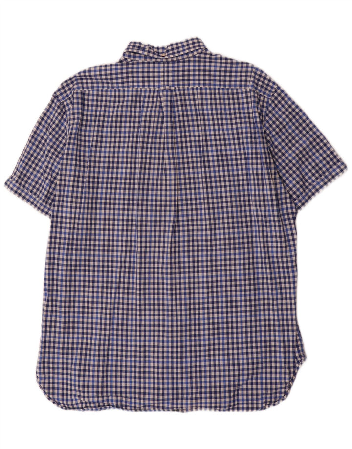 Gant Kortærmet Herreskjorte med normal pasform XL Blå Gingham Bomuld