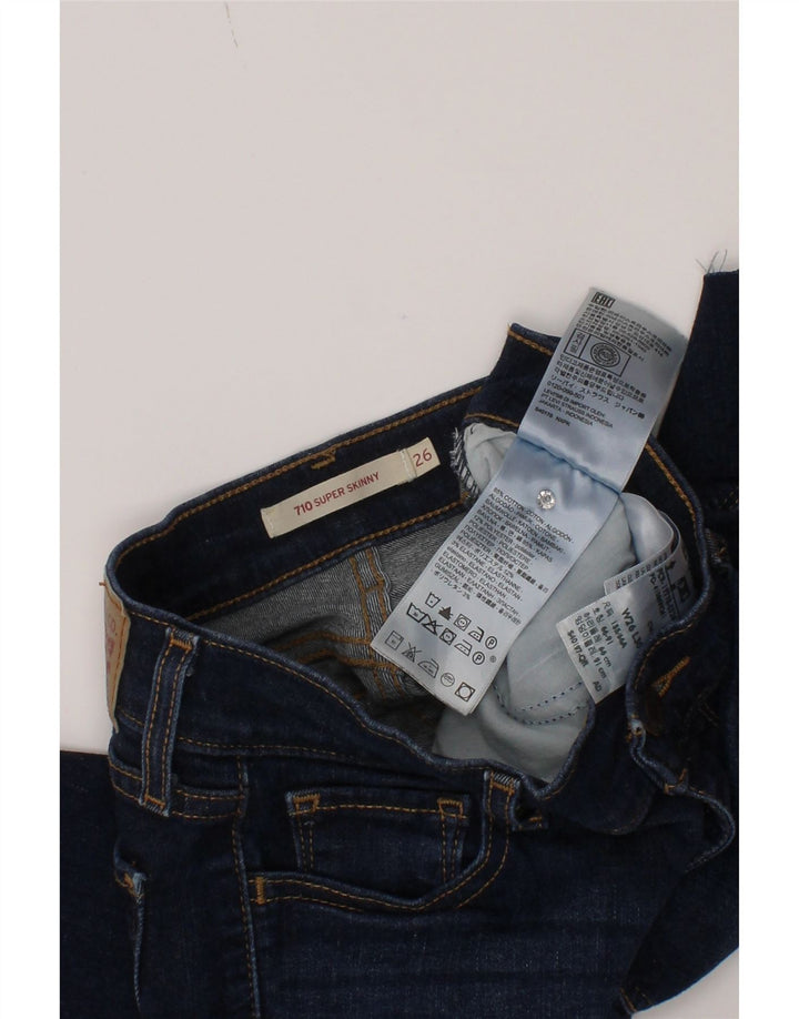 Levi's Womens 710 Skinny denimshorts W26 Små blå bomuld