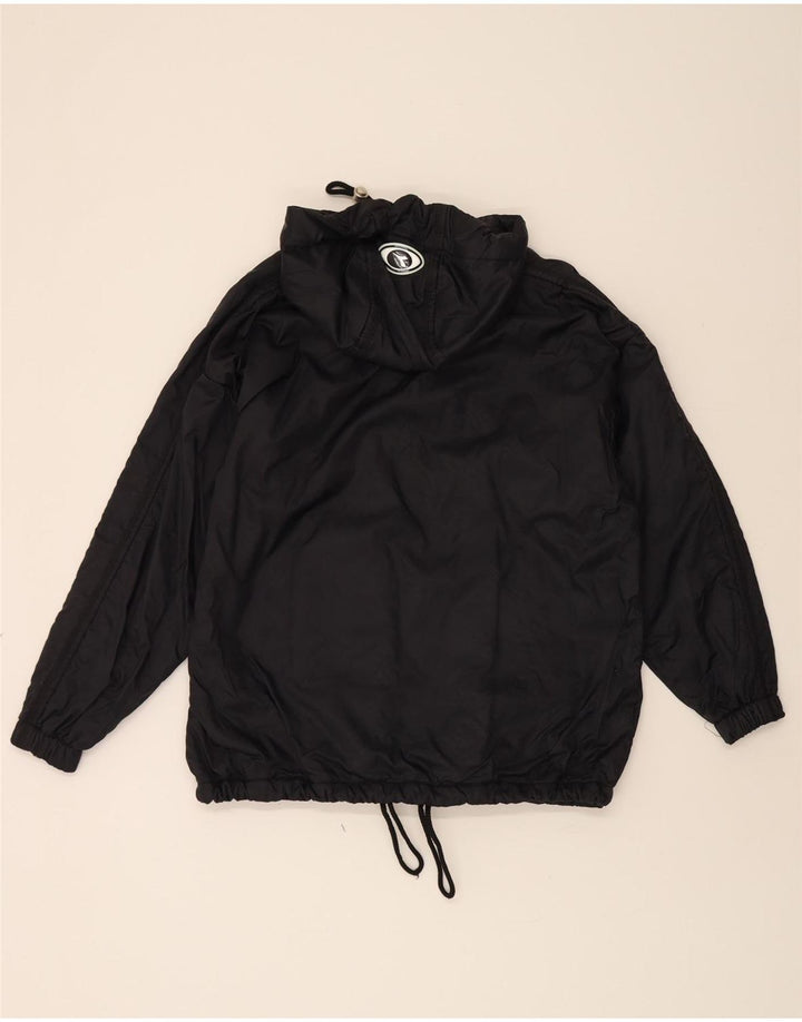 DIADORA Womens Oversized Hooded Windbreaker Jacket UK 10 Small Black Vintage Diadora and Second-Hand Diadora from Messina Hembry 