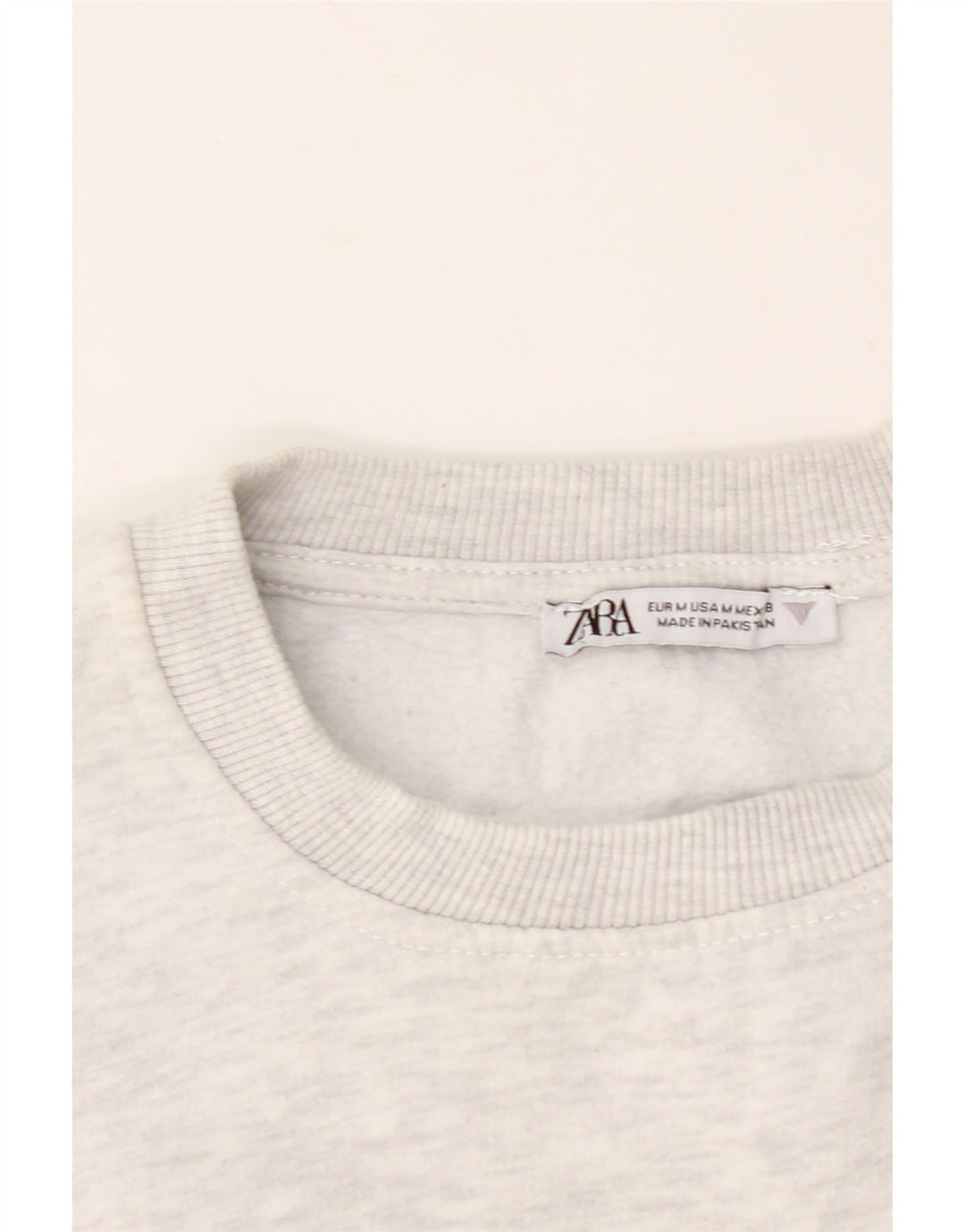 ZARA Womens Oversized Crop Sweatshirt Jumper UK 14 Medium Grey Cotton Vintage Zara and Second-Hand Zara from Messina Hembry 