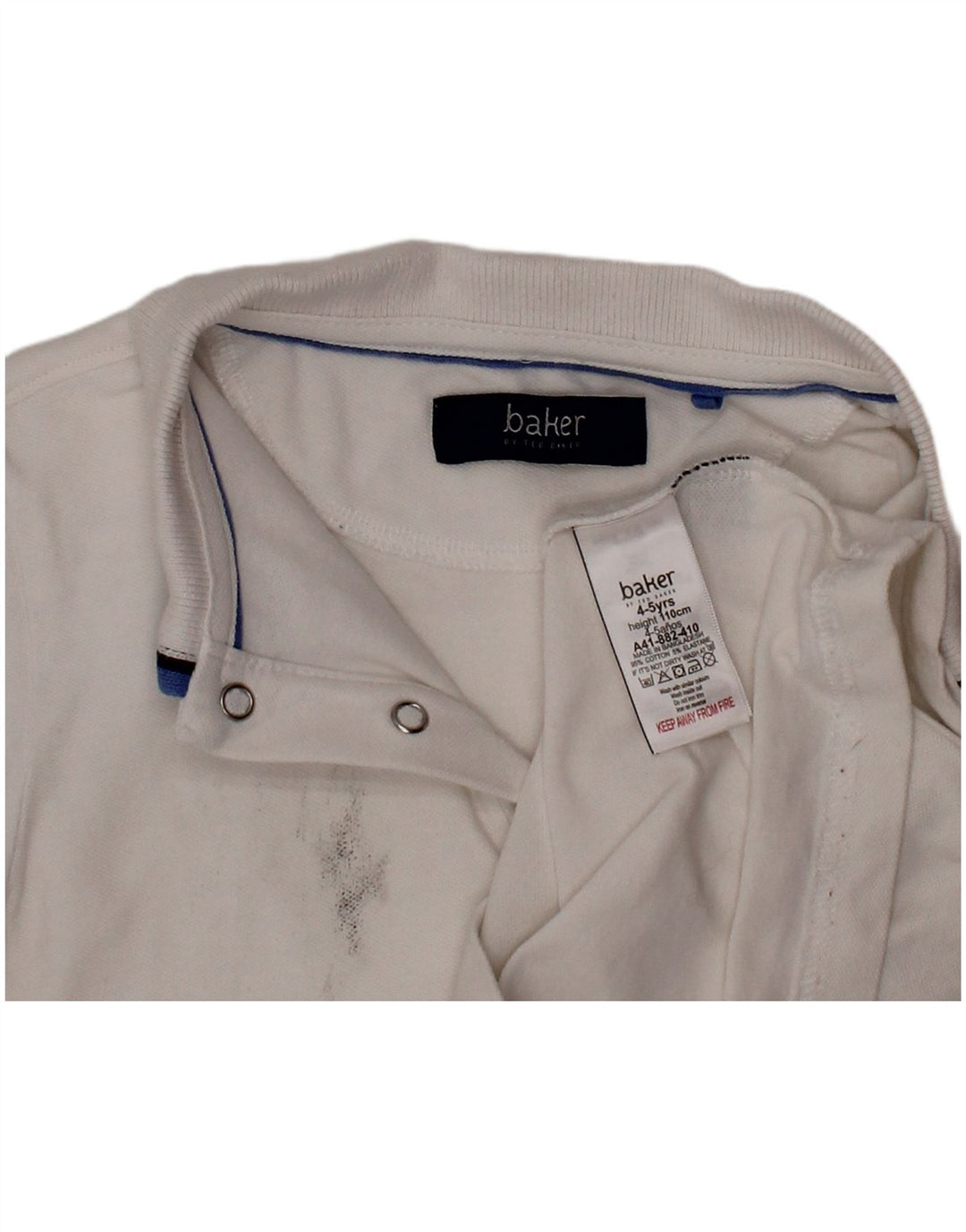 TED BAKER Drenge poloskjorte 4-5 år hvid bomuld