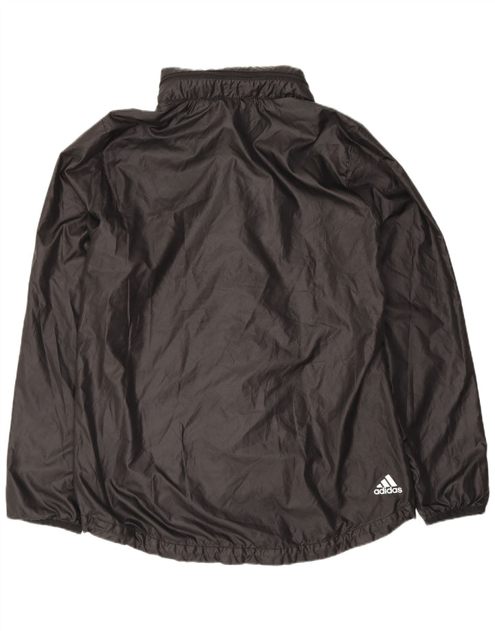 Adidas grafisk regnjakke med hætte til kvinder UK 12/14 Medium Black Polyester