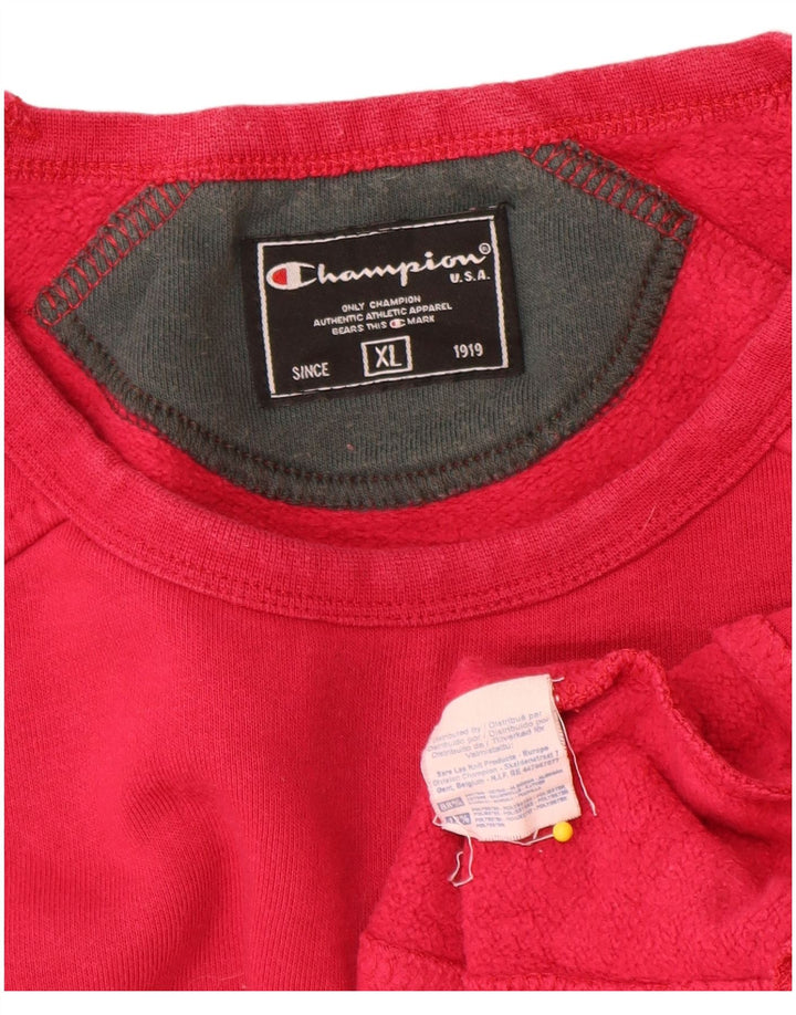 Champion Herre Grafisk Sweatshirt Jumper XL Pink Bomuld