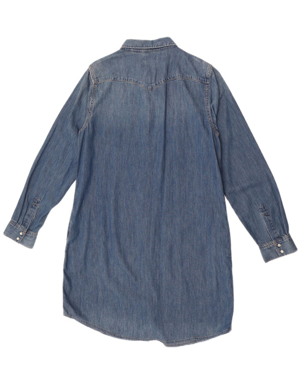 Levi's Dame Denim Shirt Dress UK 16 Large Blue