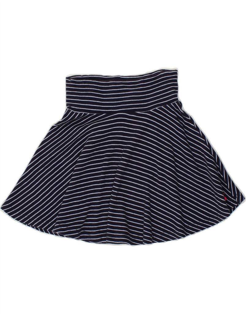 JOULES Girls A-Line Skirt 4-5 Years W21 Navy Blue Striped Cotton Vintage Joules and Second-Hand Joules from Messina Hembry 