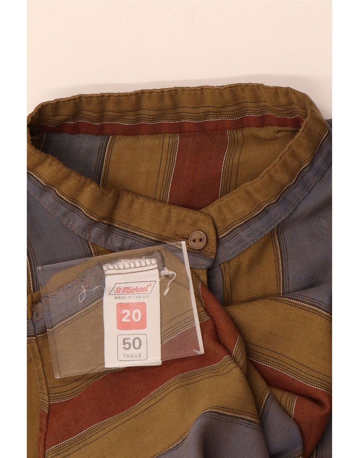 St Michael Dame Pullover Shirt UK 20 2XL Flerfarvet Stribet Bomuld