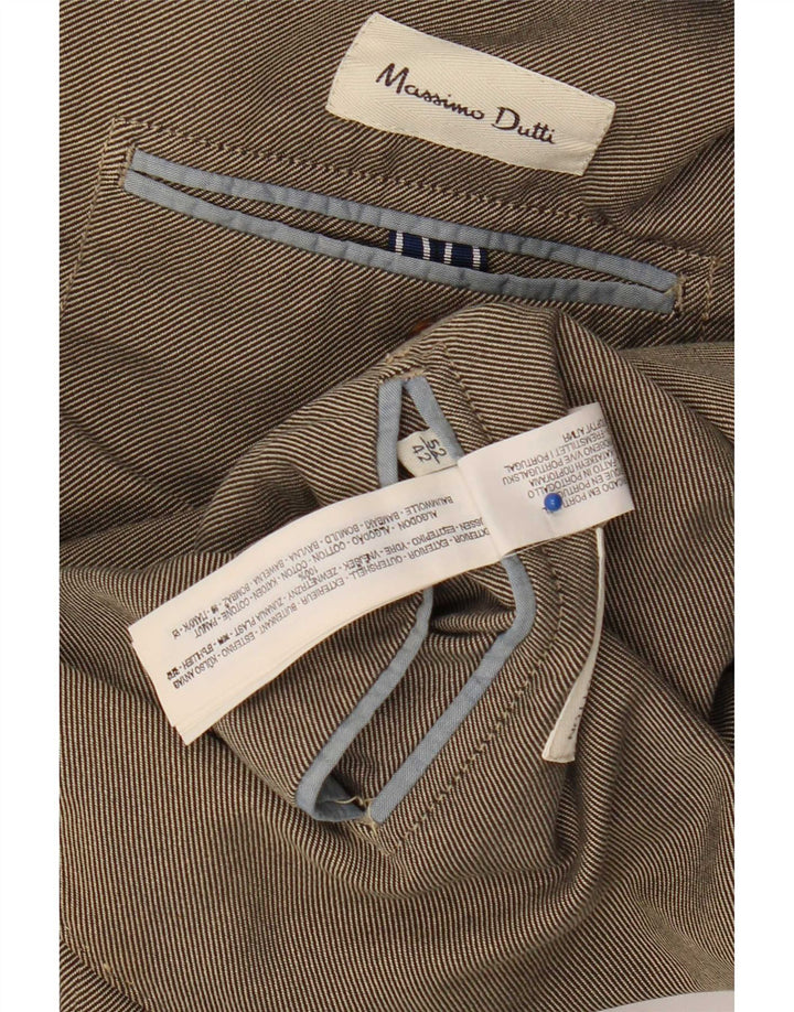 Massimo Dutti Herre 2-knaps blazerjakke UK 42 XL Brun Bomuld