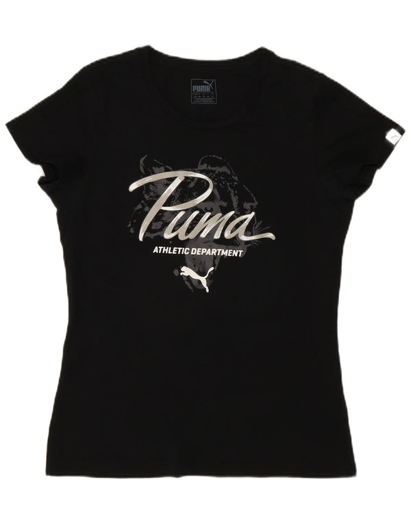 Puma Grafisk T-Shirt Top UK 12 Medium Sort