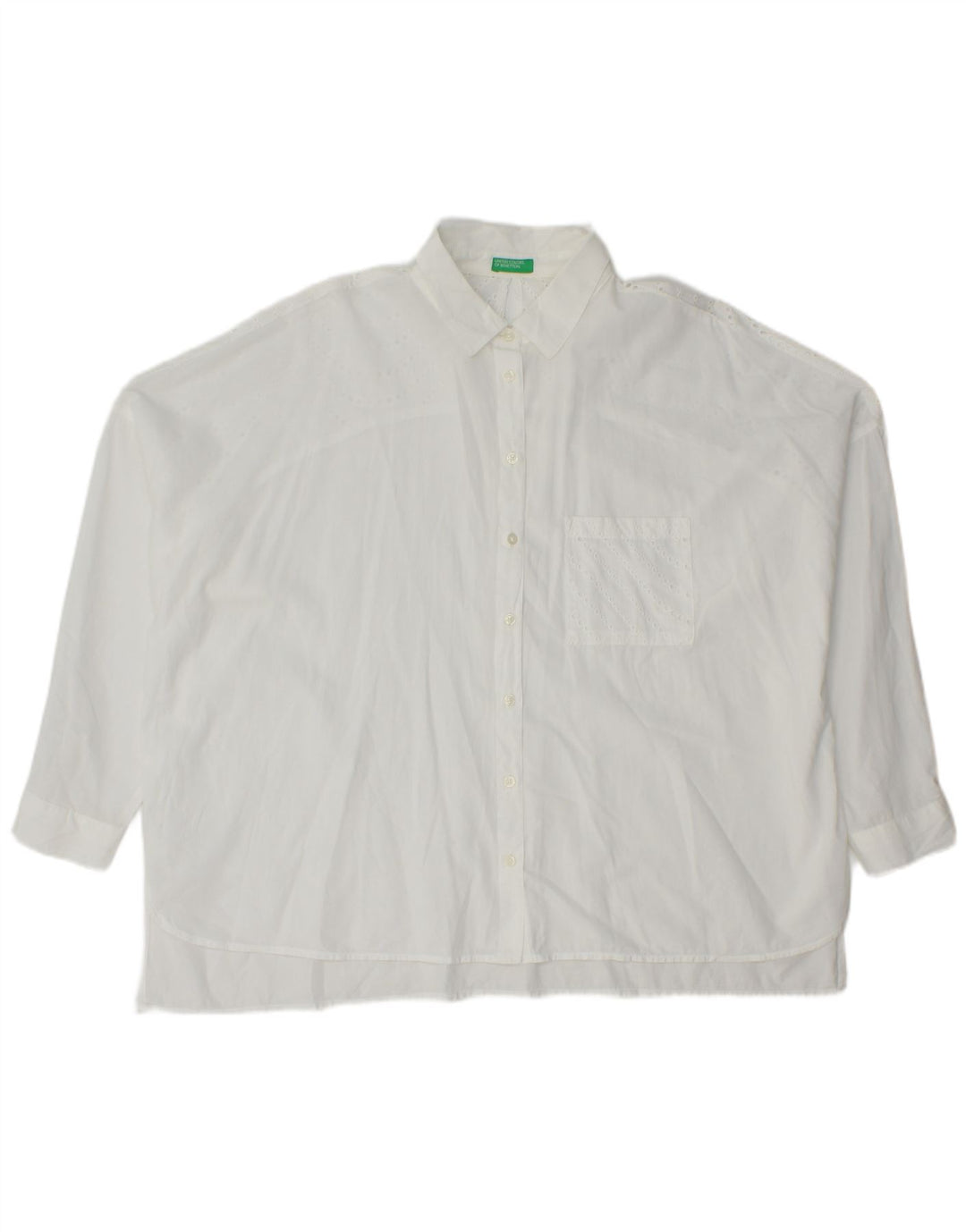 Benetton Dameskjorte UK 18 XL Hvid