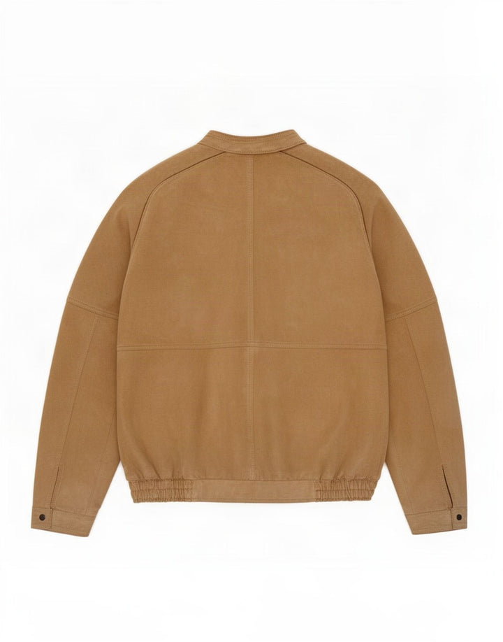 Monpel Herre Ruskind Bomber Jacket UK 38 Medium Beige Læder