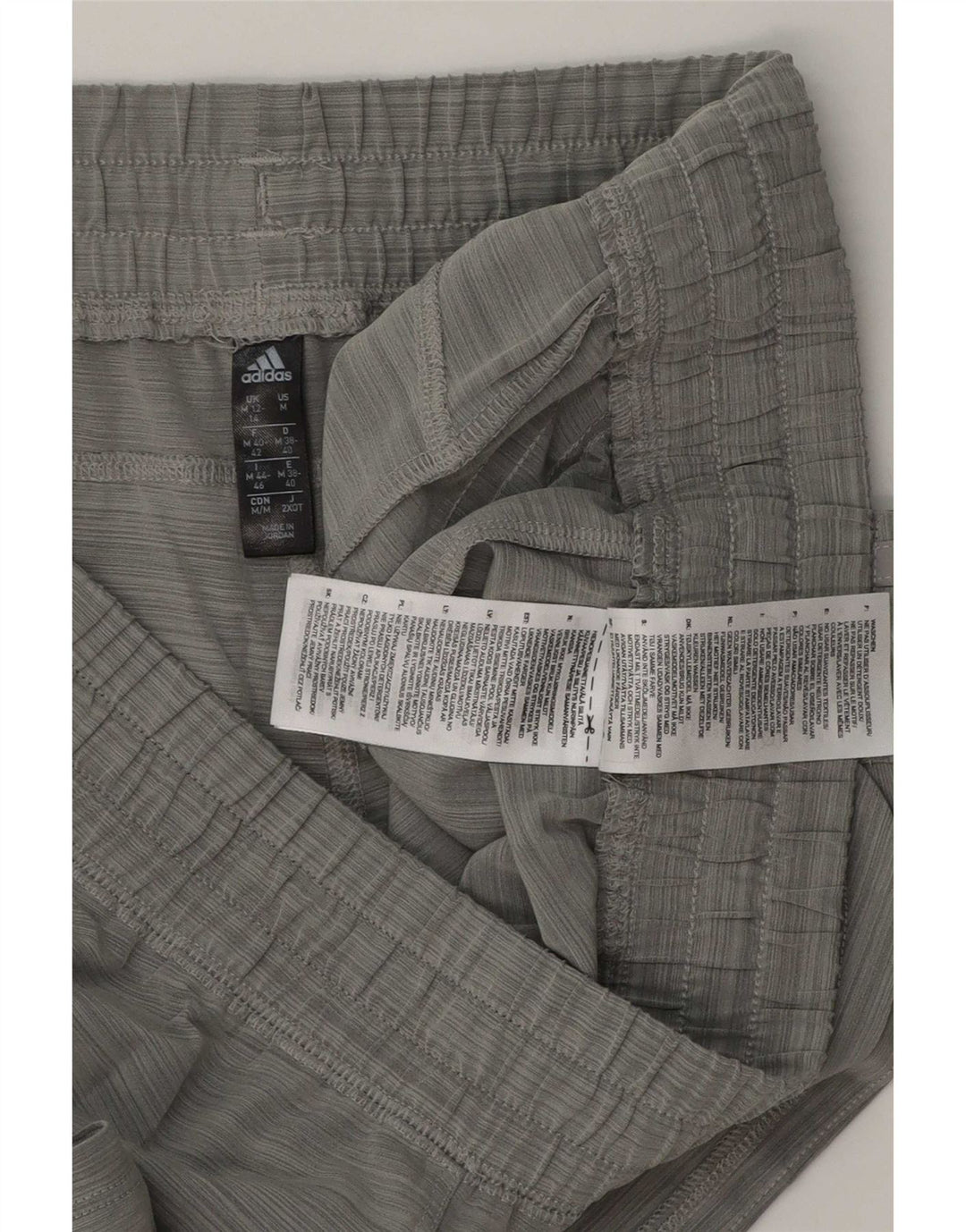 Adidas sportsshorts til kvinder UK 12/14 mellemgrå nålestribet polyester