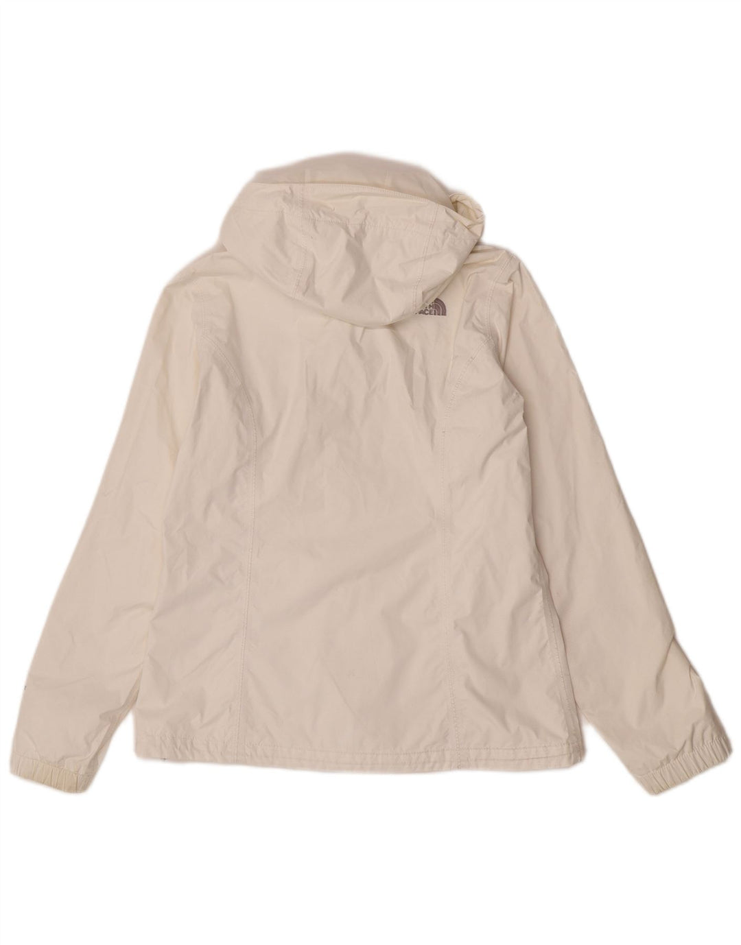 The North Face Regnjakke med hætte til kvinder UK 14 Medium White Nylon