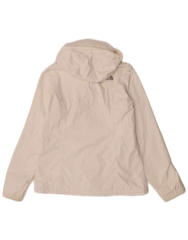 The North Face Regnjakke med hætte til kvinder UK 14 Medium White Nylon