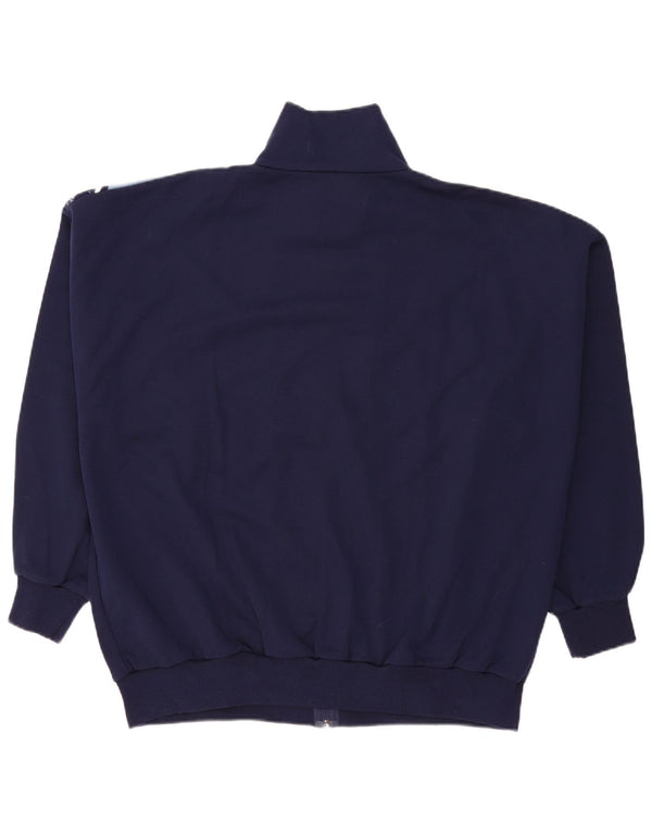 Vintage herre cardigan sweater UK 54 5XL Navy Blue Colourblock Polyacrylic