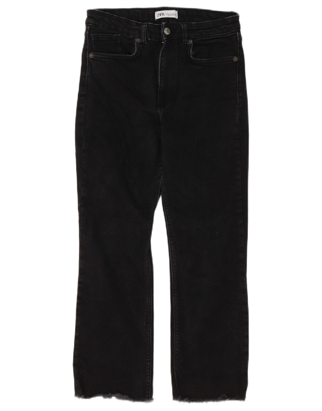 Zara Womens Cropped Jeans EU 38 Small W28 L25 Black