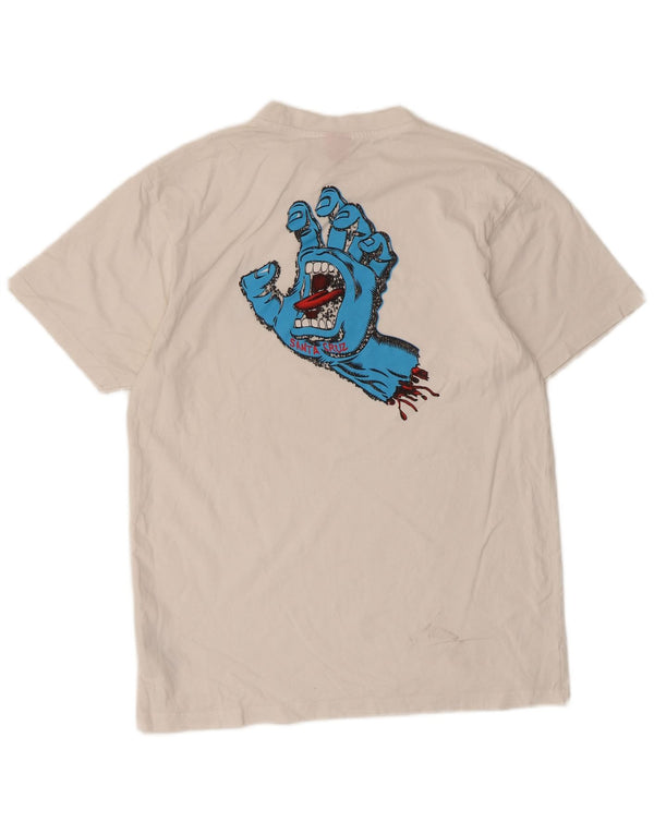 Santa Cruz Herre grafisk T-shirt Top Medium Hvid Bomuld