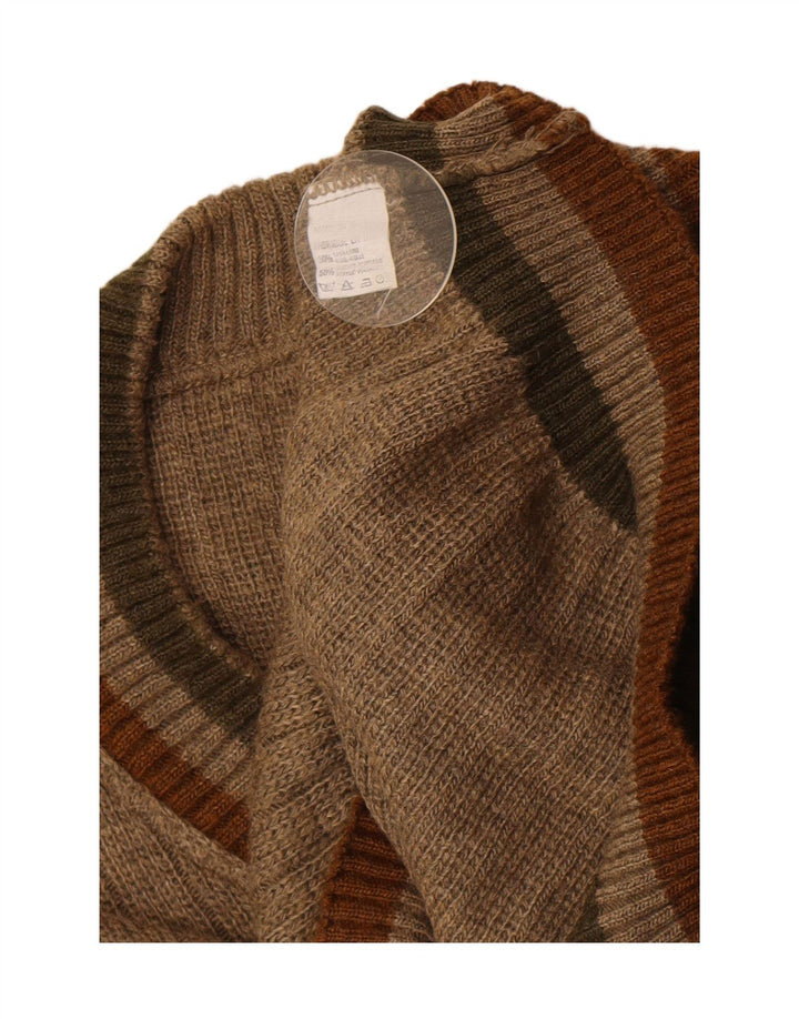 Vintage herre V-hals sweater XL beige uld
