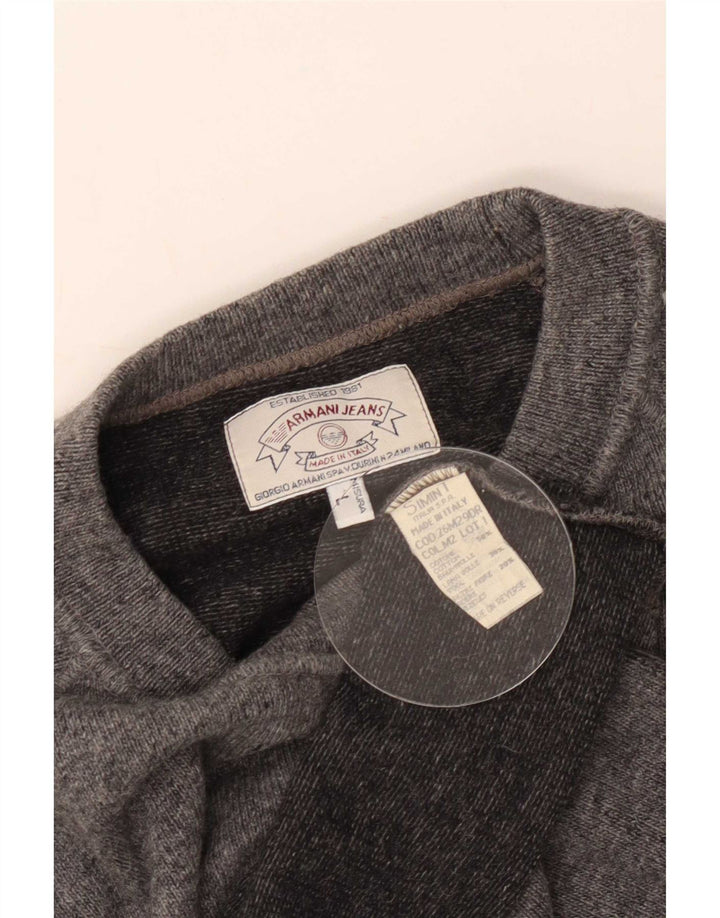 Armani Jeans Herre Crew Neck Jumper Sweater Stor Grå Bomuld