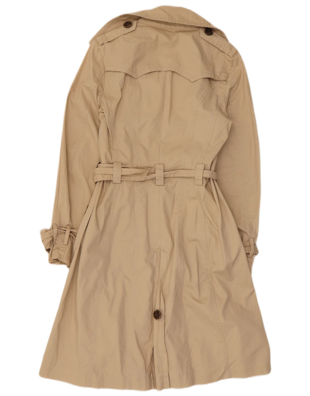 Zara Trench Coat til kvinder UK 10 Small Beige Bomuld