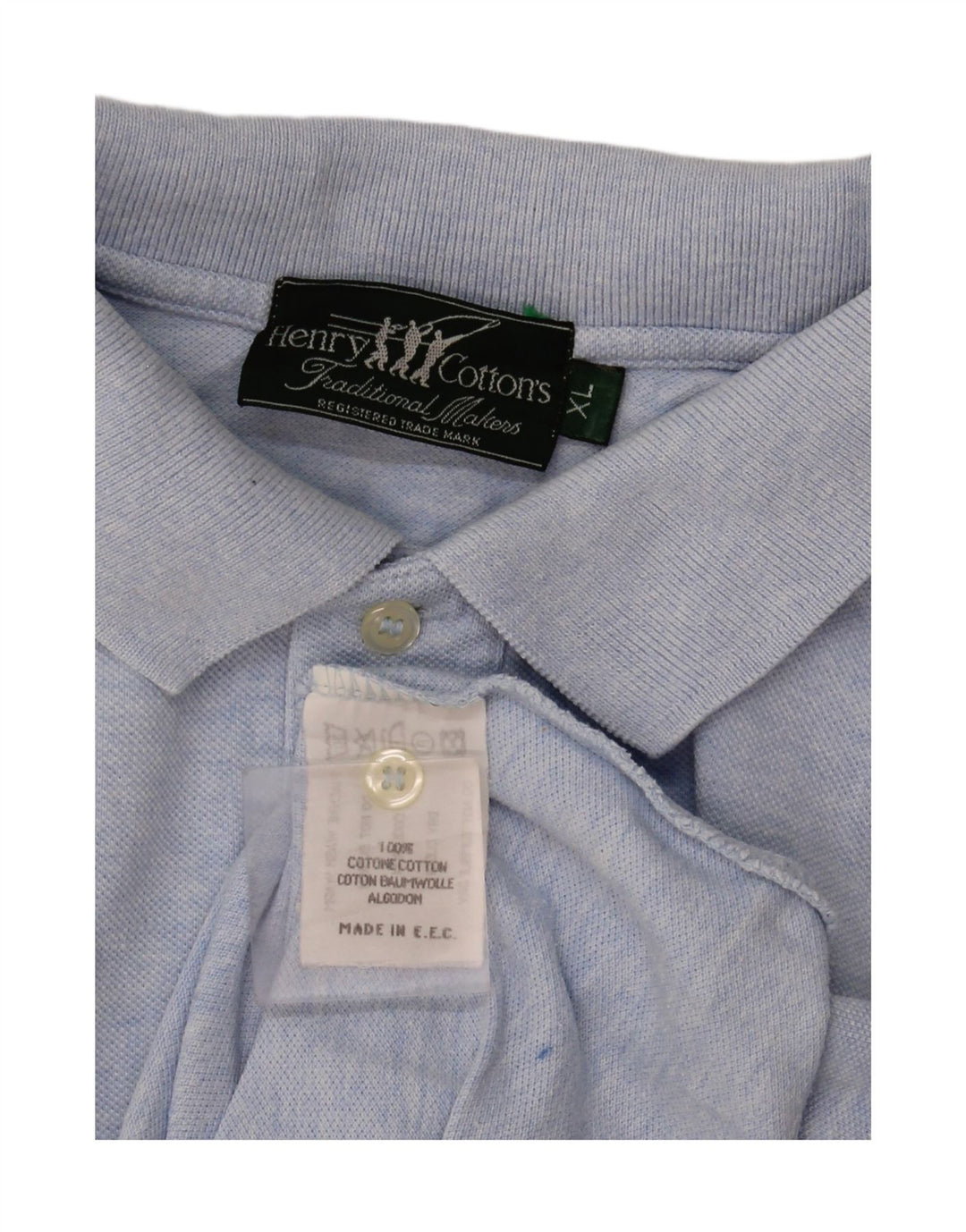 Henry Cottons herre poloshirt XL blå bomuld