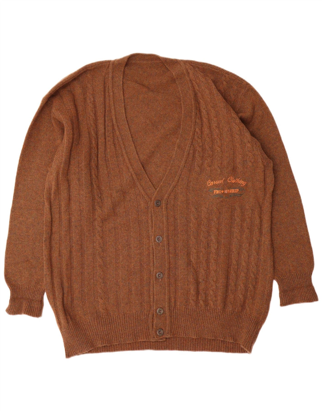 Vintage herre cardigan sweater XL brun