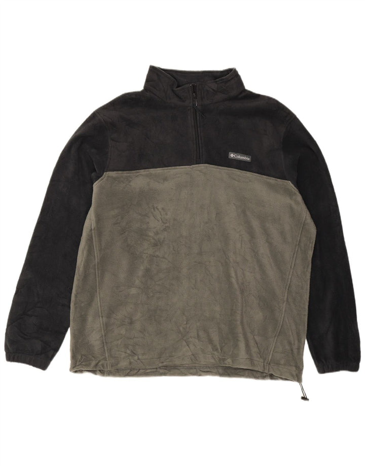 COLUMBIA Fleece Jumper med lynlås til mænd 2XL Grå Colourblock Polyester