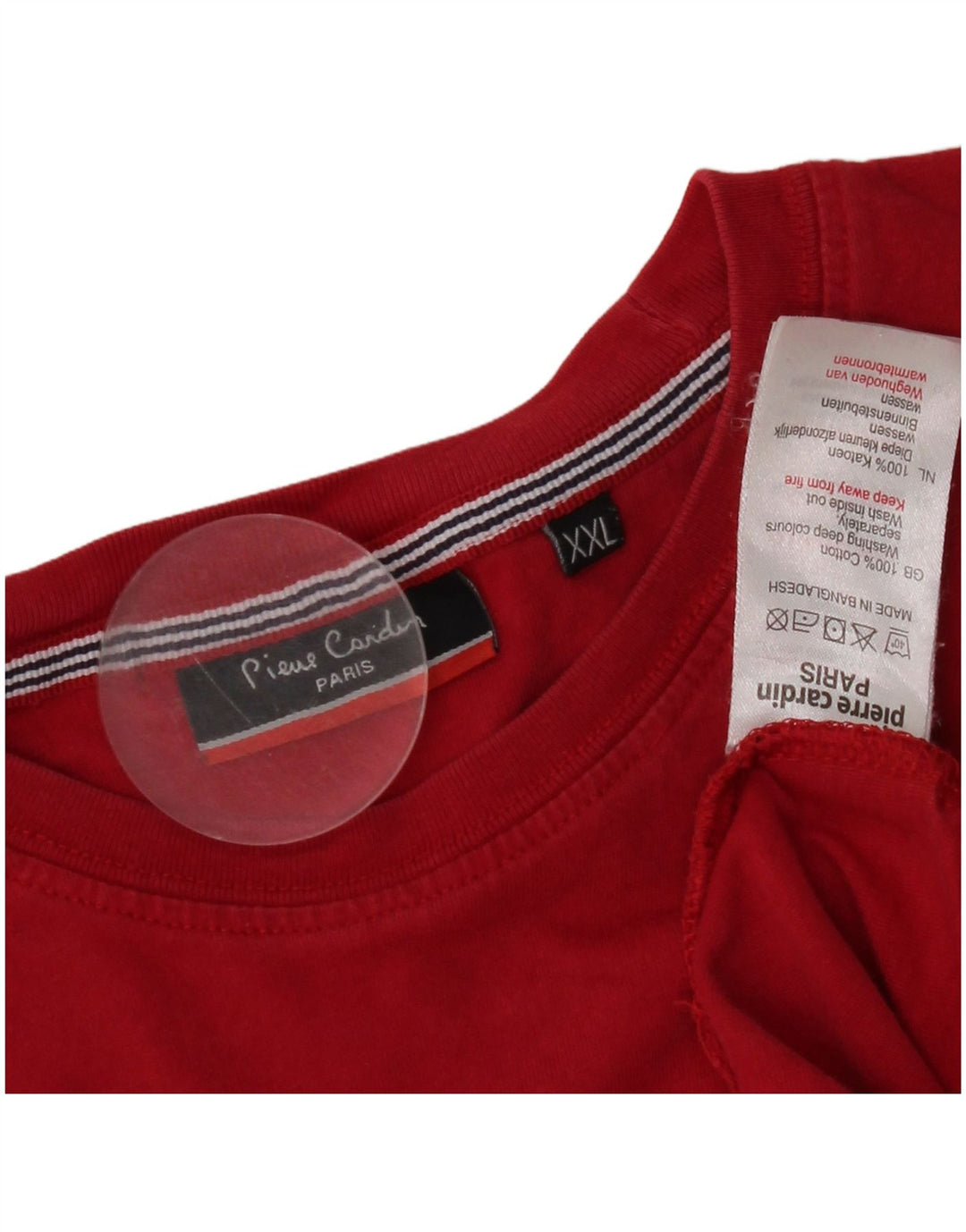 Pierre Cardin Herre T-Shirt Top 2XL Rød Bomuld
