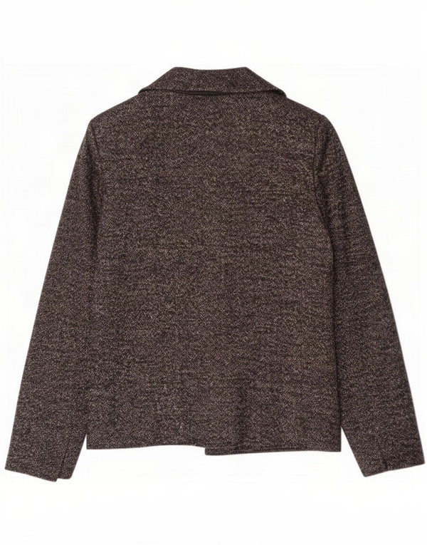 Max Mara Womens 1 Button Blazer Jacket UK 12 Medium Grey Herringbone Wool