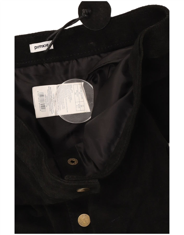 Pimkie Dame Ruskind Mini Nederdel IT 44 Medium W30 Sort Læder