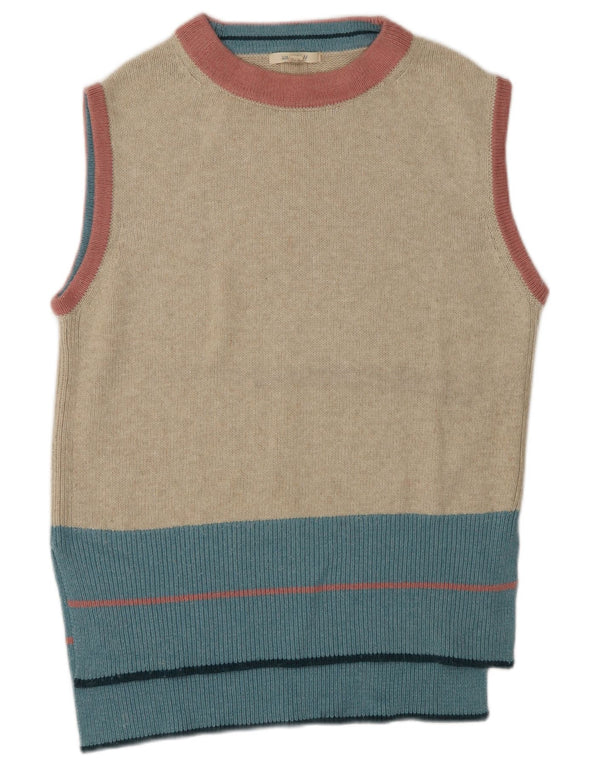 White Stuff Dame Vest Tank Top UK 14 Medium Beige Colourblock Nylon