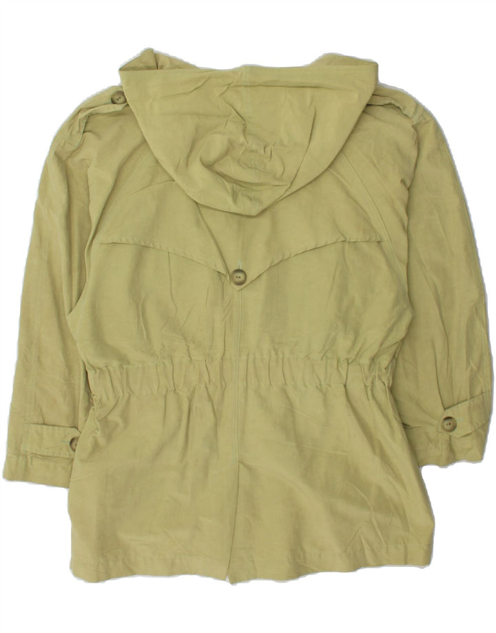 VINTAGE Womens Hooded Overcoat UK 12 Medium Green Viscose Vintage Vintage and Second-Hand Vintage from Messina Hembry 