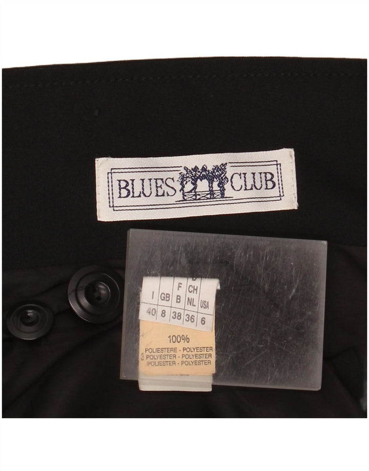 BLUES CLUB Dame 3-knaps blazerjakke UK 8 Lille sort polyester