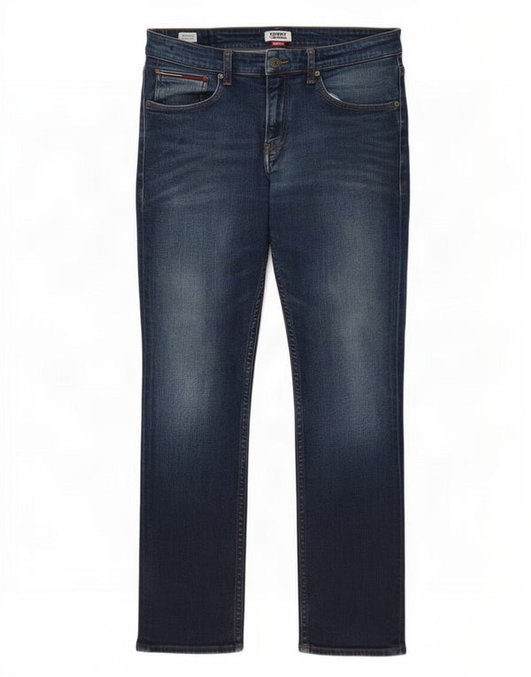 Tommy Hilfiger Herre Straight Jeans W34 L32 Blå Bomuld