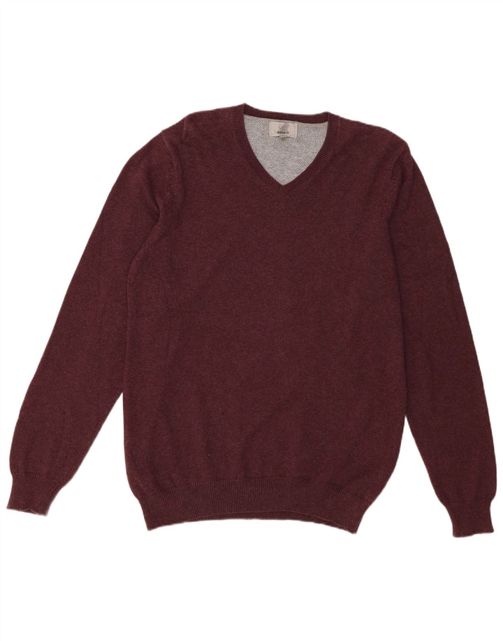 Marks & Spencer Herre Regular Fit V-hals sweater Medium Burgundy