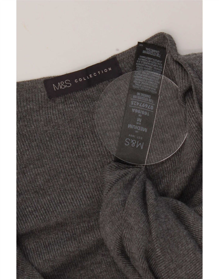 Marks & Spencer Dame Longline Open Cardigan Sweater UK 12 Medium Grey