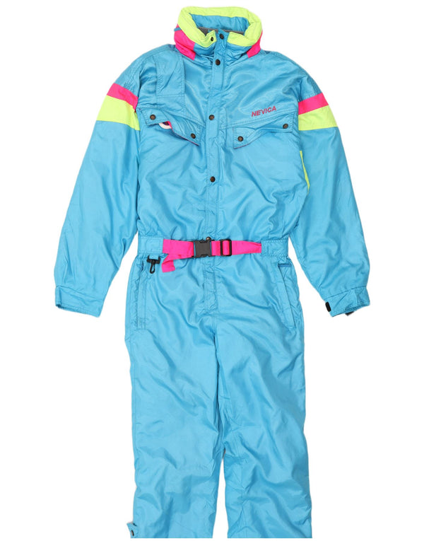 Nevica Ski Jumpsuit med hætte til mænd UK 40 Medium W34 L30 Blue Colourblock