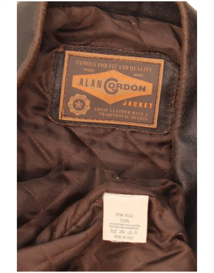 Alan Gordon Herre Læderjakke UK 42 XL Brun Læder