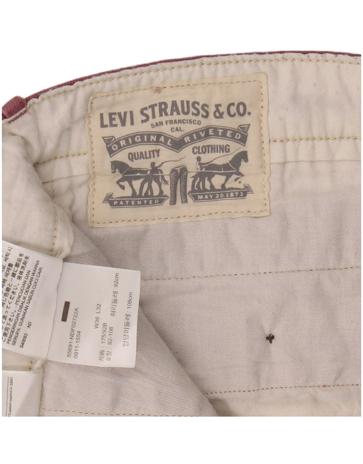 Levi's Slim Chino-bukser til mænd W36 L32 Pink Bomuld
