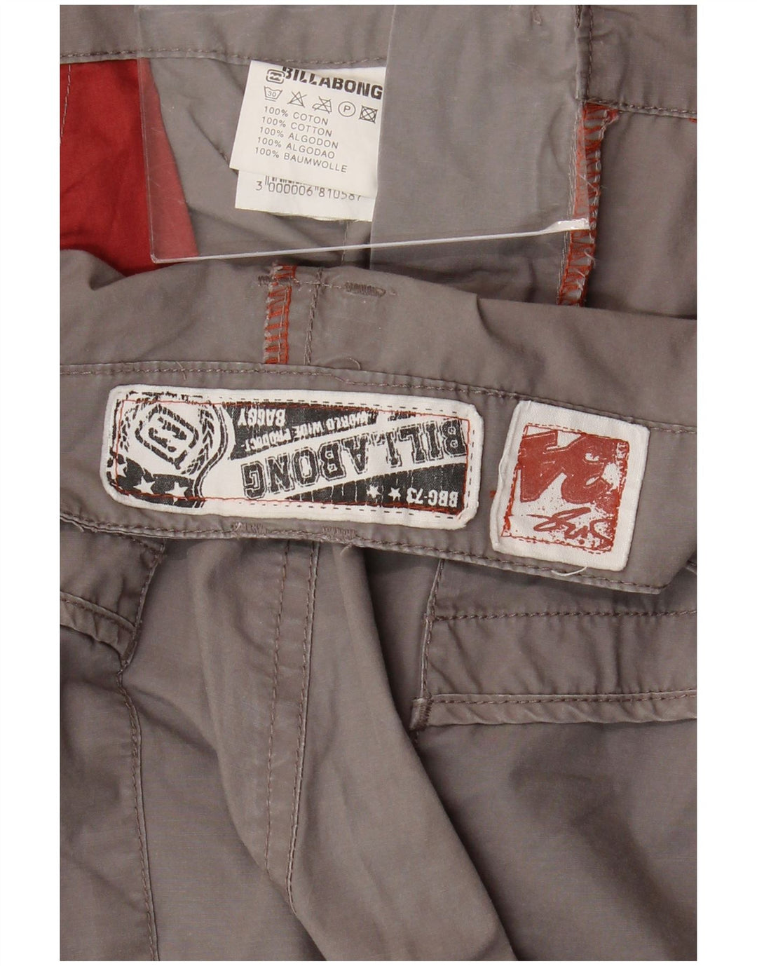 BILLABONG Herre Cargo Bermuda Shorts W34 Stor Grå Bomuld